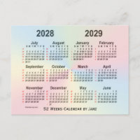 2028-2029 Rainbow 52 Weeks agenda van Janz