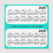 2028-2029 Turquoise 2 jaar Kalender door Janz (Voorkant)