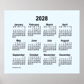 2028 Alice Blue Calendar van Janz Print (Voorkant)
