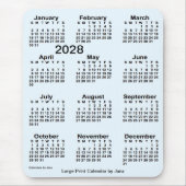 2028 Alice Blue Large Print Calendar van Janz Muismat (Voorkant)
