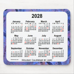 2028 Blue Holiday Art Agenda van Janz Muismat