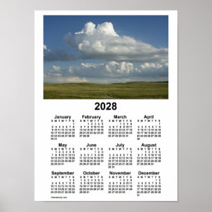 2028 Kalender Nebraska Sandhills door Janz Poster