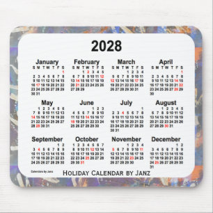 2028 Kunstkalender voor feestdagen door Janz-Muism Muismat