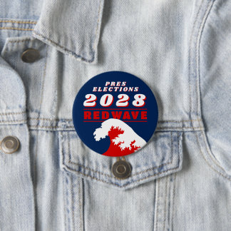 2028 PRESIDENTIËLE VERKIEZINGEN RODE GOLF RONDE BUTTON 7,6 CM