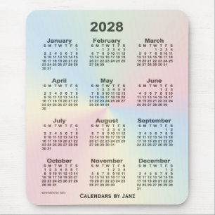 2028 Rainbow Cloud Calendar van Janz Muismat