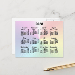 2028 Rainbow Cloud Mini-kalender van Janz Briefkaart