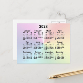 2028 Rainbow Cloud Mini-kalender van Janz Briefkaart