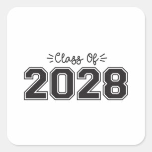 2028 senioren, Klasse van 2028 Afstuderen Vierkante Sticker