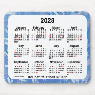 2028 Sky Blue Holiday Art Agenda van Janz Muismat