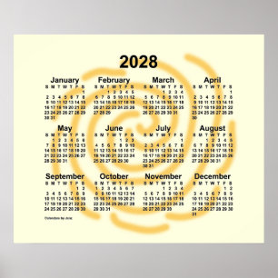 2028 Zonnige Dagen Kalender van Janz Poster