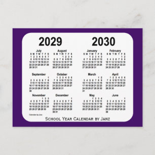 2029-2030 Paarse schoolagenda van Janz Briefkaart