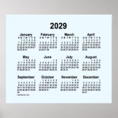 2029 Alice Blue Calendar van Janz Print (Voorkant)