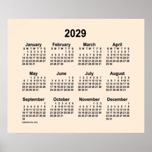 2029 Antiek witte agenda van Janz Print