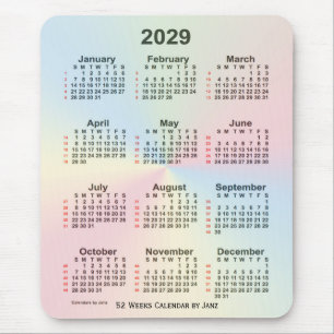 2029 Rainbow Cloud, 52 weken agenda, van Janz Muismat