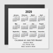 2029 White Business Calendar par Janz 5x5 Magnet (Devant / Derrière)