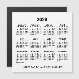 2029 White Calendar van Janz 5x5 Magnet