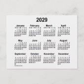 2029 White Smoke Mini Kalender van Janz Briefkaart (Voorkant)