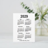 2029 Witte 6 maanden Mini Agenda van Janz Briefkaart (Staand voorkant)
