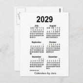 2029 Witte 6 maanden Mini Agenda van Janz Briefkaart (Voorkant / Achterkant)