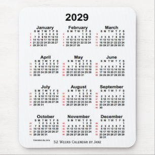 2029 Witte agenda van 52 weken, van Janz Muismat