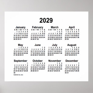 2029 Witte Kalender van Janz Print