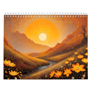202x jaarkalender met vanille bloemen kalender