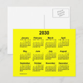 2030 Gele mini-kalender van Janz Briefkaart (Voorkant / Achterkant)