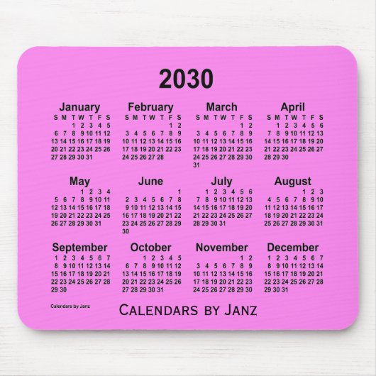 2030 Violet Calendar door Janz Muismat (Voorkant)