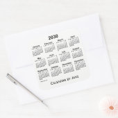 2030 White Calendar van Janz Square Sticker (Envelop)