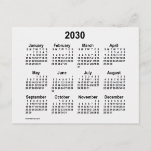2030 White Smoke Mini Kalender van Janz Briefkaart