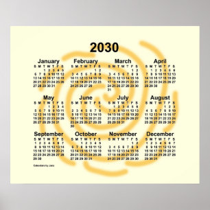 2030 Zonnige Dagen Kalender van Janz Poster