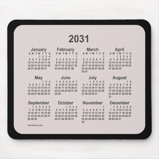 2031 La Boca op zwarte agenda van Janz Two Tone Muismat (Voorkant)