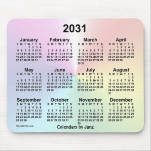 2031 Rainbow Cloud Calendar van Janz Muismat