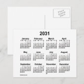 2031 White Mini-kalender van Janz Briefkaart (Voorkant / Achterkant)