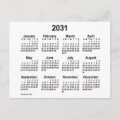 2031 White Mini-kalender voor feestdagen van Janz Briefkaart (Voorkant)