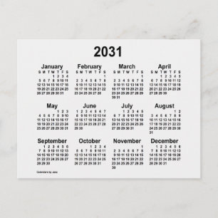 2031 White Smoke Mini Kalender van Janz Briefkaart