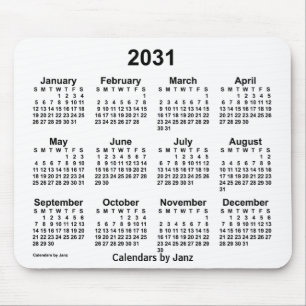 2031 Witte kalender van de Janz-Muismat Muismat