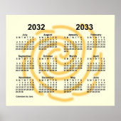 2032-2033 Schooljaar Kalender Zonnige Dagen door J Poster (Voorkant)
