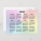 2032 Rainbow Cloud Mini-kalender van Janz Briefkaart (Voorkant / Achterkant)