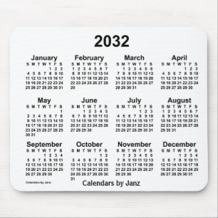 2032 Witte kalender van de Janz-Muismat Muismat