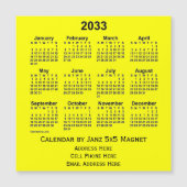 2033 Yellow Business Calendar van Janz (Voorkant)