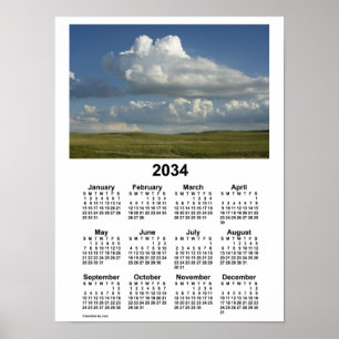 2034 Nebraska Sandhills Kalender van Janz Poster