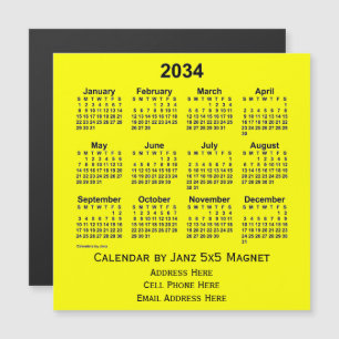 2034 Yellow Business Calendar van Janz