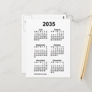 2035 Witte 6 Maanden Mini Kalender van Janz Briefkaart