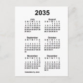 2035 Witte 6 Maanden Mini Kalender van Janz Briefkaart (Voorkant)