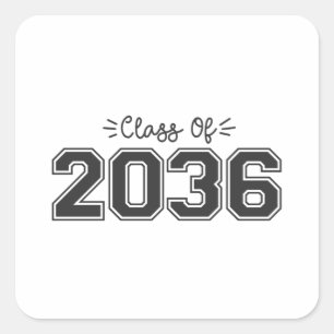 2036 senioren, Klasse van 2036 Afstuderen Vierkante Sticker