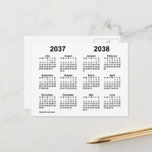 2037-2038 White School Jaarkalender door Janz Briefkaart