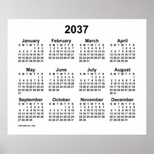 2037 Witte Kalender van Janz Print