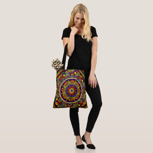 203 - Rode Mandala - Canvas tas (Op model)