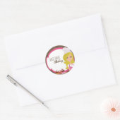 20 - 1.5"Blondine Bakker op Roze Beker Cak Sticker (Envelop)